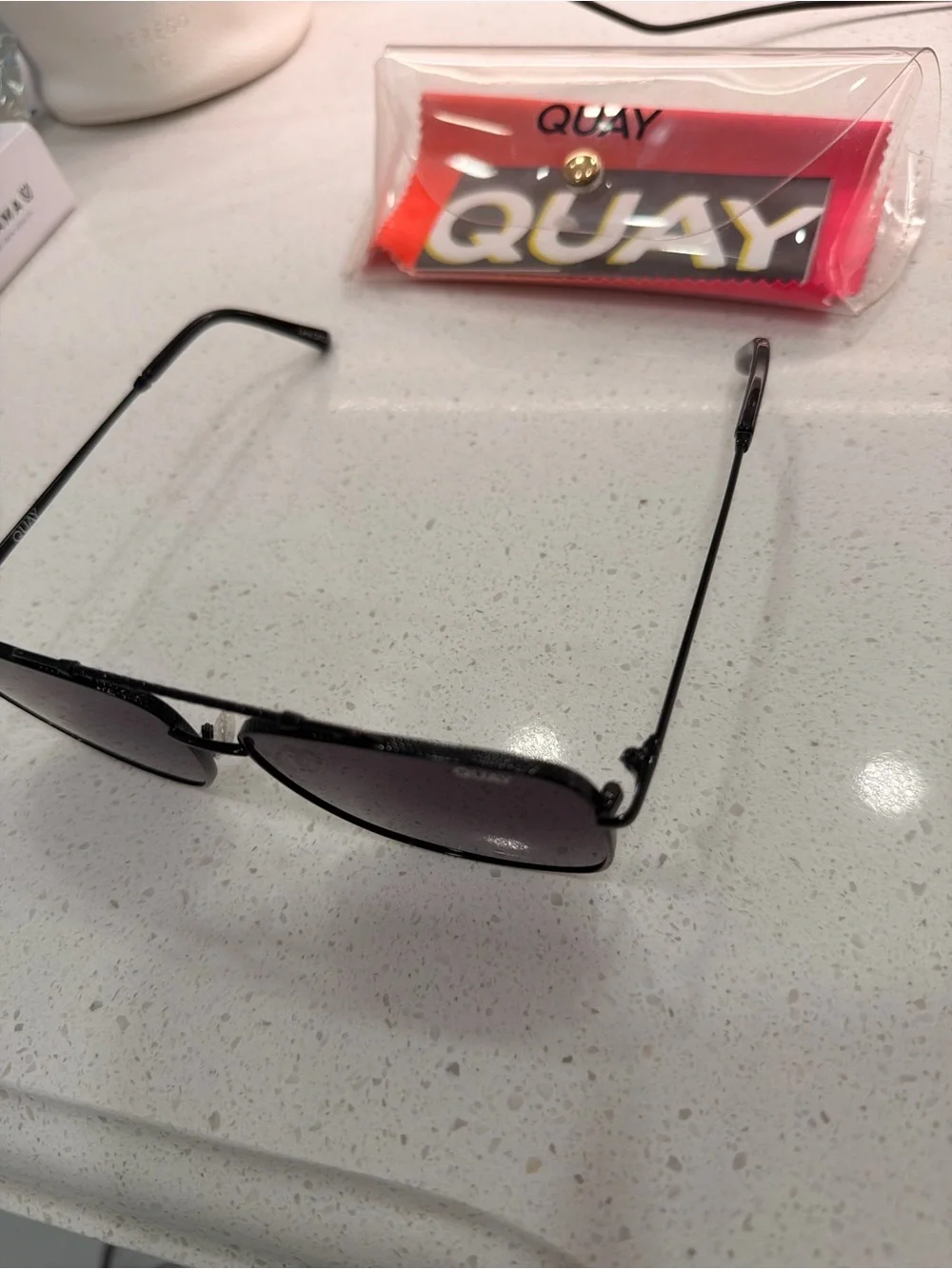 Quay Black Aviator Sunglasses